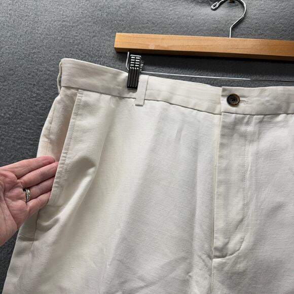 Brooks Brothers Pants White Linen Cotton Coastal Straight Mens 40x32 ACTUAL - Picture 7 of 10